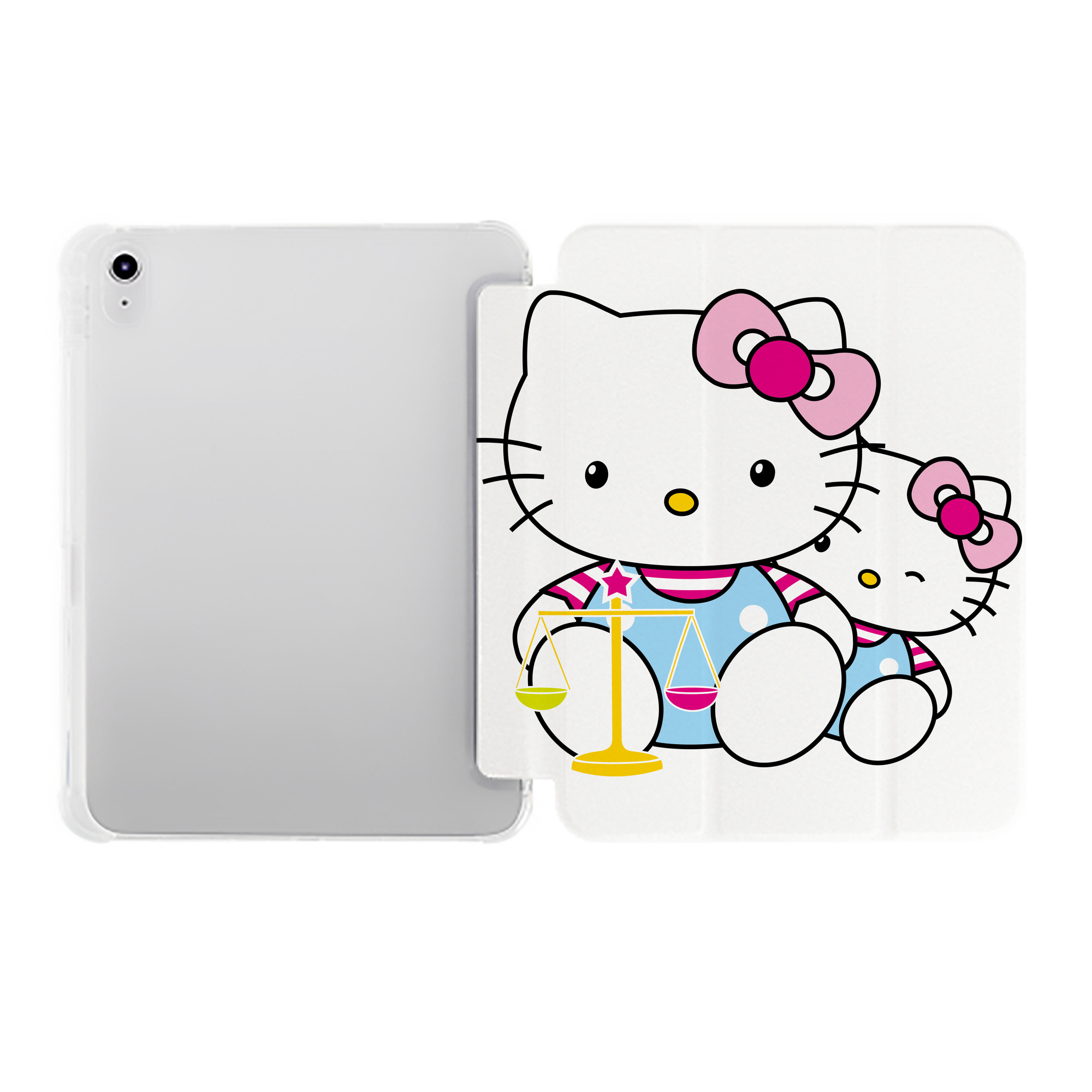 （画像用） Hello Kitty ハローキティ IPad ケース ペン収納付き 三つ折りスタンド PUレザー×シリコン 対応機種9.5/10.5/10.9インチ